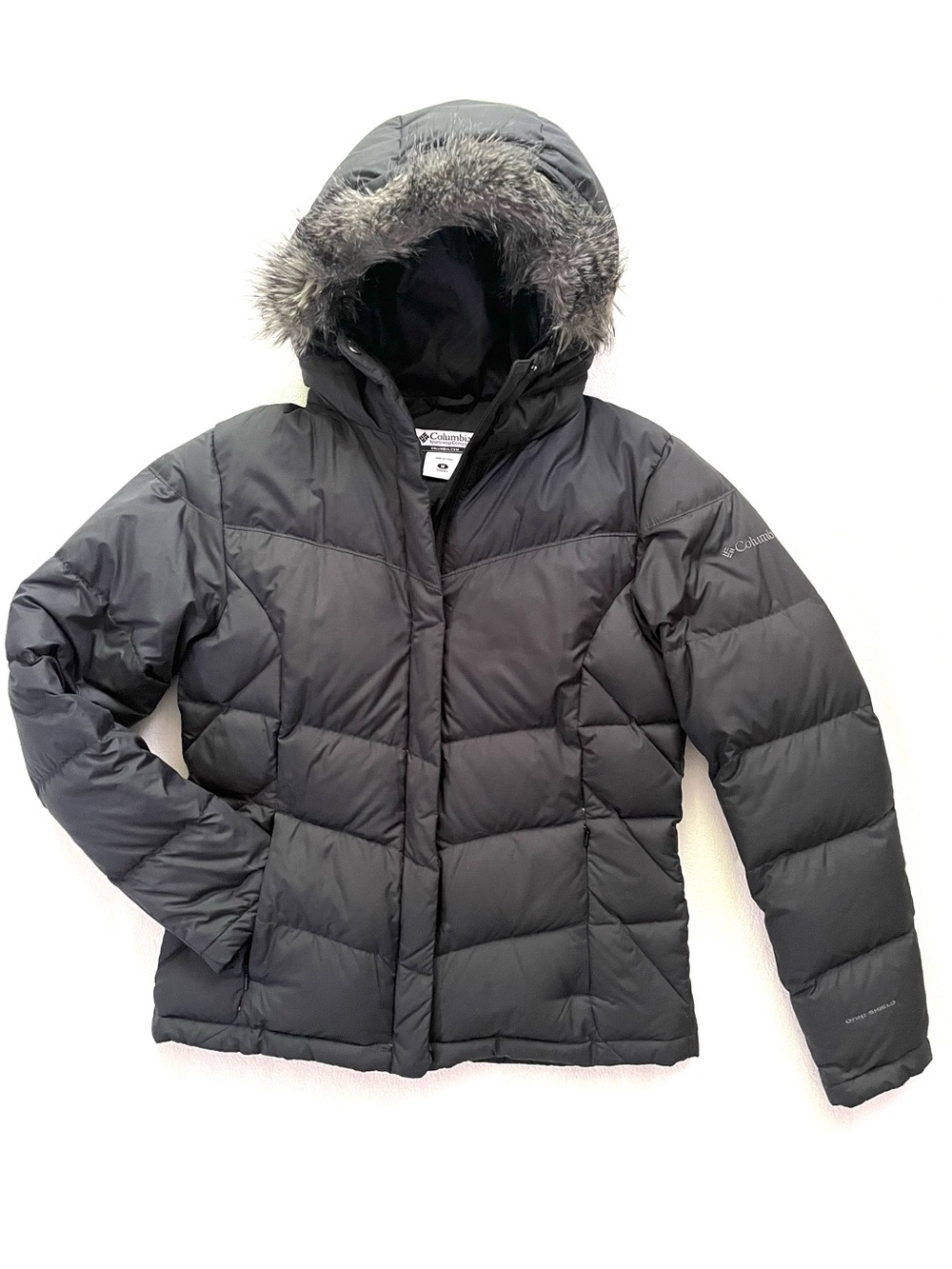 Columbia Black Omni-Shield Hooded Down Jacket - Size M